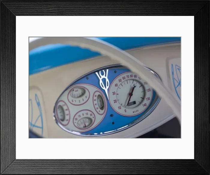 Framed Print : USA, Massachusetts, Gloucester, Antique Car Show, V8 instruments Framed Print : USA, Massachusetts, Gloucester, Antique Car Show, V8 instruments