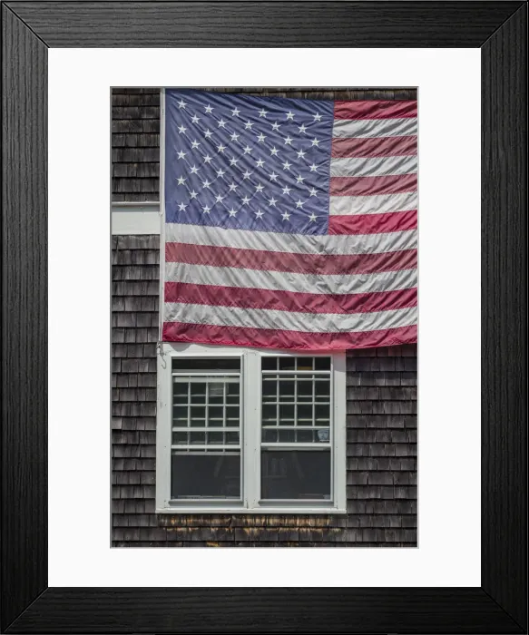 Framed Print : USA, Massachusetts, Cape Cod, Chatham, US flag Framed Print : USA, Massachusetts, Cape Cod, Chatham, US flag