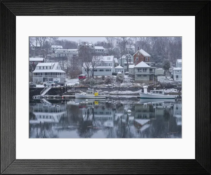 Framed Print : USA, Massachusetts, Cape Ann, Gloucester, Annisquam, Lobster Cove, early winter Framed Print : USA, Massachusetts, Cape Ann, Gloucester, Annisquam, Lobster Cove, early winter