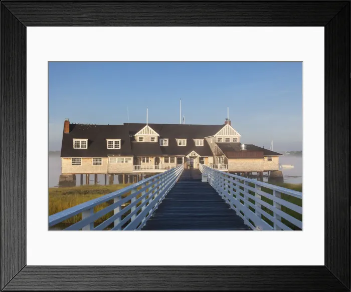Framed Print : USA, Massachusetts, Cape Ann, Annisquam, Annisquam Yacht Club in summer fog Framed Print : USA, Massachusetts, Cape Ann, Annisquam, Annisquam Yacht Club in summer fog