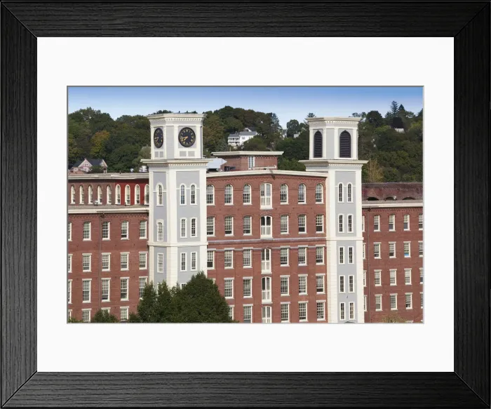 Framed Print : USA, Massachusetts, Lowell, Lowell National Historic Park, Massachusetts Mills, elevated Framed Print : USA, Massachusetts, Lowell, Lowell National Historic Park, Massachusetts Mills, elevated
