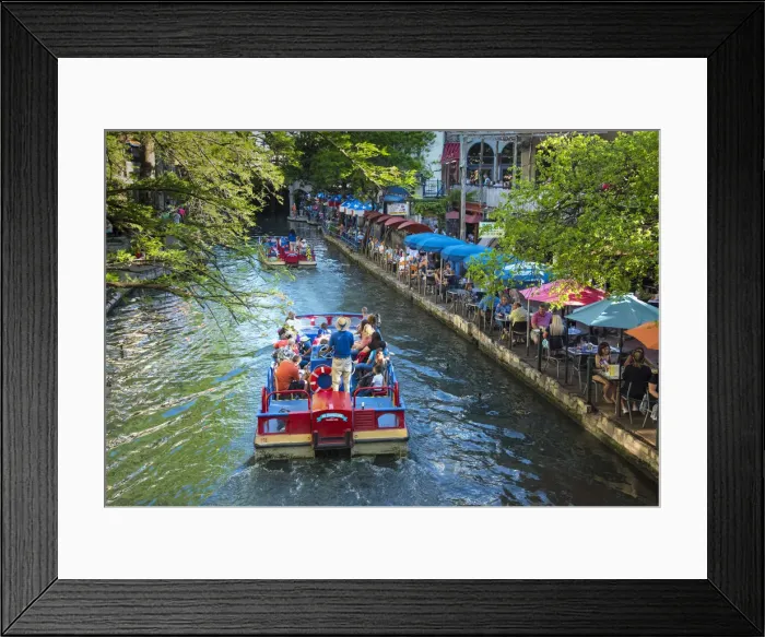 Framed Print : Texas, San Antonio, Riverwalk, Tourboat