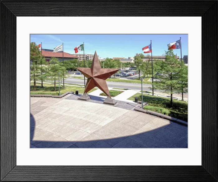 Framed Print : Texas, Austin, Lone Star Bronze Sculpture, Bullock Texas State History Museum, Lone