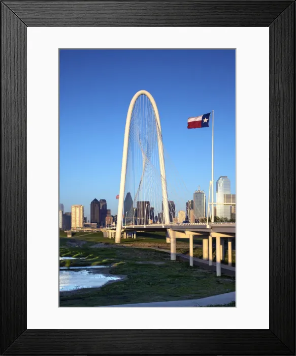 Framed Print : Texas, Dallas; Margaret Hunt Hill Bridge; Cable-Stayed Bridge, Skyline; Trinity River Framed Print : Texas, Dallas; Margaret Hunt Hill Bridge; Cable-Stayed Bridge, Skyline; Trinity River