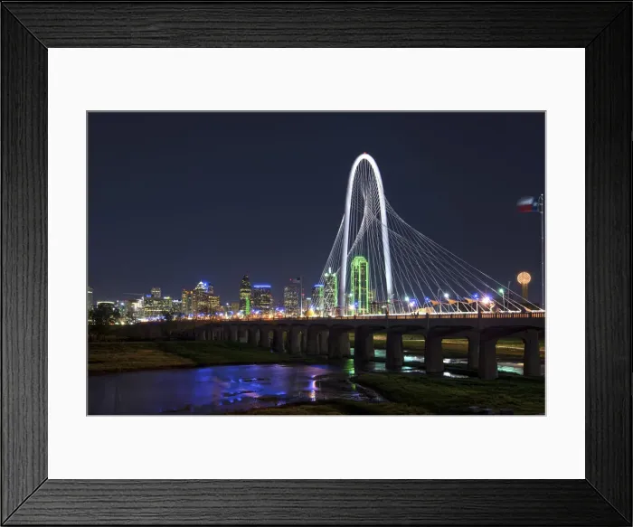 Framed Print : Texas, Dallas; Margaret Hunt Hill Bridge; Cable-Stayed Bridge, Skyline; Trinity River Framed Print : Texas, Dallas; Margaret Hunt Hill Bridge; Cable-Stayed Bridge, Skyline; Trinity River