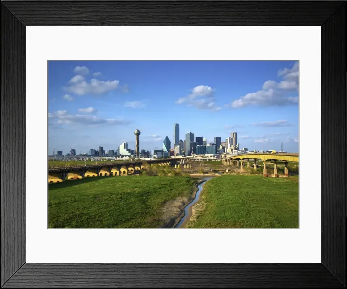 Framed Print : Texas, Dallas, Skyline, Trinity River, Trinity River Park, Houston Street Viaduct Framed Print : Texas, Dallas, Skyline, Trinity River, Trinity River Park, Houston Street Viaduct