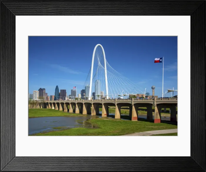 Framed Print : Texas, Dallas; Margaret Hunt Hill Bridge; Cable-Stayed Bridge, Skyline; Trinity River Framed Print : Texas, Dallas; Margaret Hunt Hill Bridge; Cable-Stayed Bridge, Skyline; Trinity River