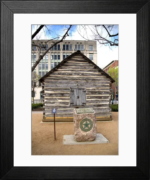 Framed Print : Texas, Dallas, Replica Of John Neely Bryan Cabin, Founder Of Dallas, Founders Plaza Framed Print : Texas, Dallas, Replica Of John Neely Bryan Cabin, Founder Of Dallas, Founders Plaza