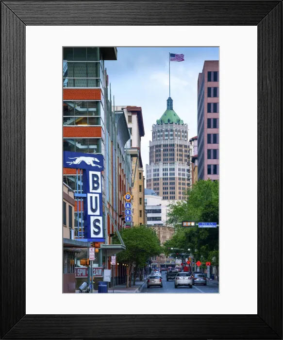 Framed Print : Texas, San Antonio, Saint Marys Street, 1929 Gothic Revival Styled Tower Life