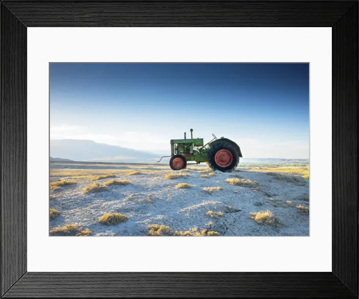 Framed Print : USA, Colorado, Mesa County, Town Of Palisade, Deserted Tractor Rests In Front Of Framed Print : USA, Colorado, Mesa County, Town Of Palisade, Deserted Tractor Rests In Front Of