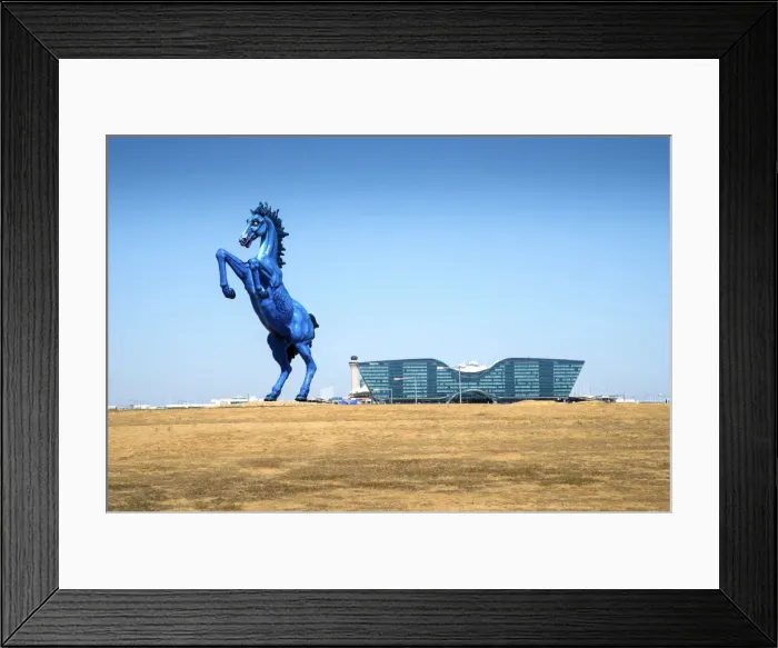 Framed Print : USA, Colorado, 32 High Blue Mustange Sculpture, Public Arts Commission, Denver Framed Print : USA, Colorado, 32 High Blue Mustange Sculpture, Public Arts Commission, Denver