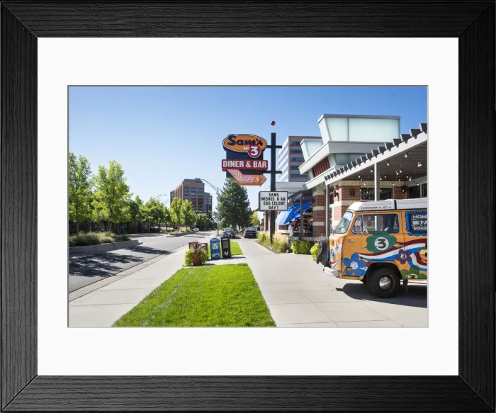 Framed Print : Denver, Glendale Neighborhood, Restaurant, Colorado Framed Print : Denver, Glendale Neighborhood, Restaurant, Colorado