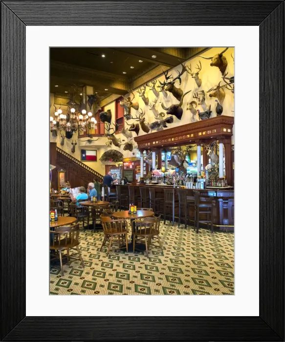 Framed Print : Texas, San Antonio, Buckhorn Saloon, 1881, Bar Decorated With Antler Racks Framed Print : Texas, San Antonio, Buckhorn Saloon, 1881, Bar Decorated With Antler Racks