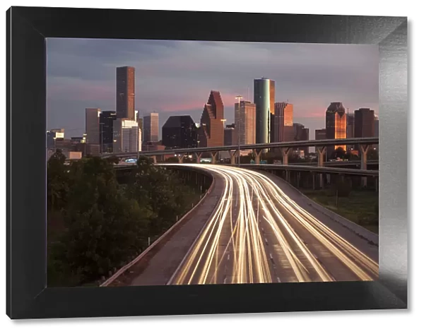 City skyline and Interstate, Houston, Texas, USA