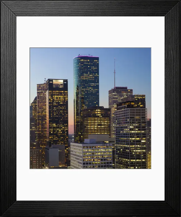 Framed Print : Downtown City Skyline, Houston, Texas, USA Framed Print : Downtown City Skyline, Houston, Texas, USA