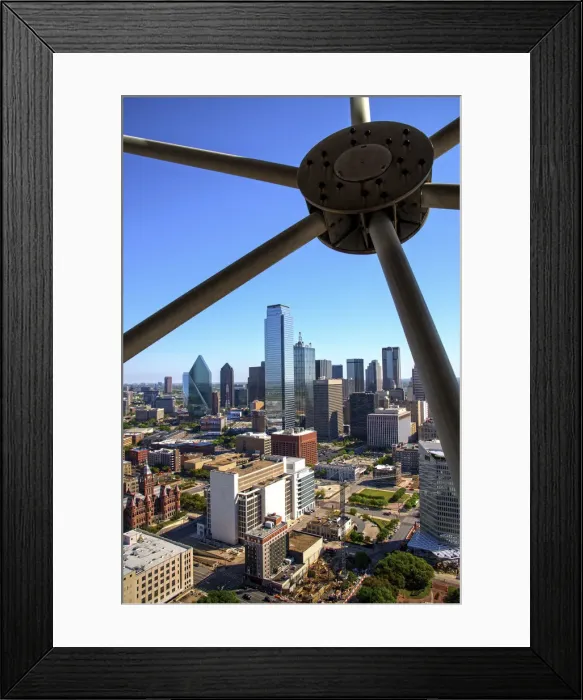 Framed Print : Texas, Dallas, Skyline, Aluminum Struts of Iconic Geodesic Dome Of Reunion Tower Framed Print : Texas, Dallas, Skyline, Aluminum Struts of Iconic Geodesic Dome Of Reunion Tower