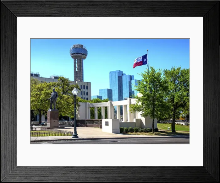 Framed Print : Dallas, Dealey Plaza, Statue Of George Bannerman Dealey, Site of the Kennedy Assassination Framed Print : Dallas, Dealey Plaza, Statue Of George Bannerman Dealey, Site of the Kennedy Assassination