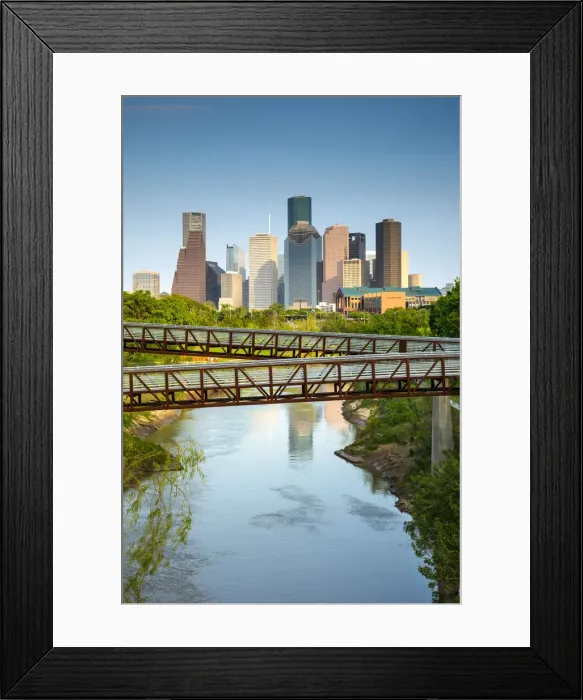 Framed Print : Texas, Houston, Rosemont Pesestrian Bridges, Buffalo Bayou Park, Buffalo Bayou River Framed Print : Texas, Houston, Rosemont Pesestrian Bridges, Buffalo Bayou Park, Buffalo Bayou River