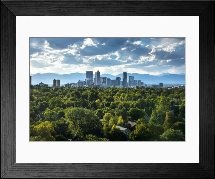 Framed Print : USA, Colorado, Denver Skyline and Rocky Mountains Framed Print : USA, Colorado, Denver Skyline and Rocky Mountains