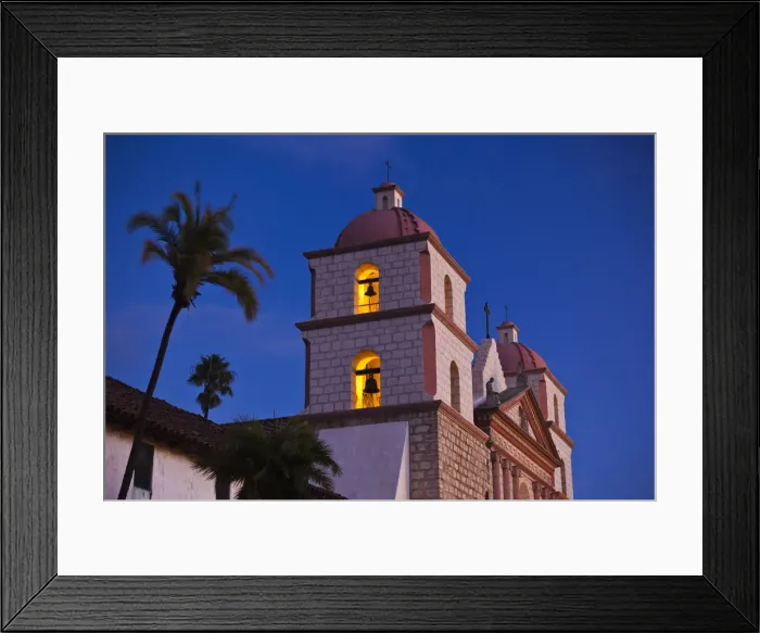 Framed Print : USA, California, Southern California, Santa Barbara, Mission Santa Barbara, dawn Framed Print : USA, California, Southern California, Santa Barbara, Mission Santa Barbara, dawn