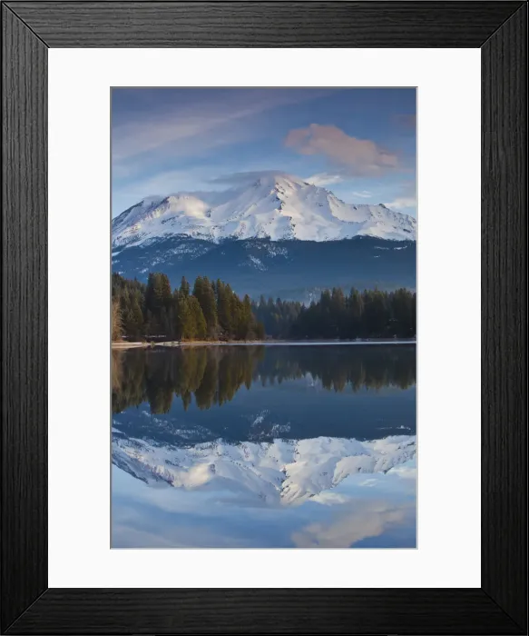 Framed Print : USA, California, Northern California, Northern Mountains, Mount Shasta, view of Mt