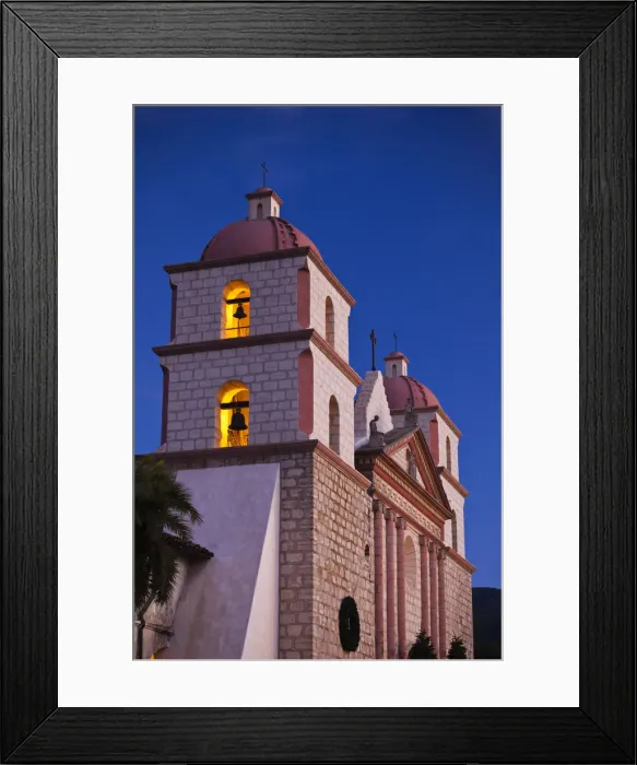 Framed Print : USA, California, Southern California, Santa Barbara, Mission Santa Barbara, dawn Framed Print : USA, California, Southern California, Santa Barbara, Mission Santa Barbara, dawn