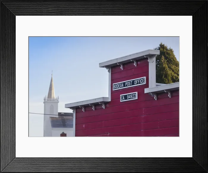 Framed Print : USA, California, Northern California, North Coast, Bodega, post office and Saint Teresa Framed Print : USA, California, Northern California, North Coast, Bodega, post office and Saint Teresa