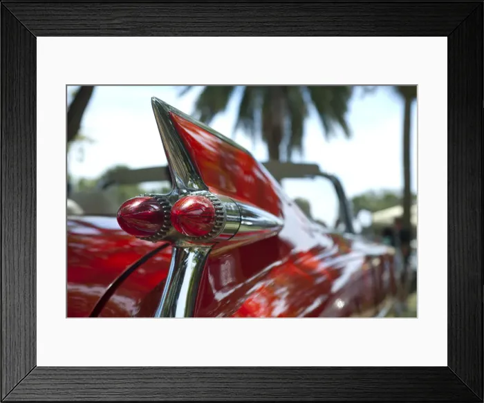 Framed Print : Florida, Saint Petersburg, 1959 Cadillac Eldorado, Tail Fins, Bullet Tail Lights, Car Show