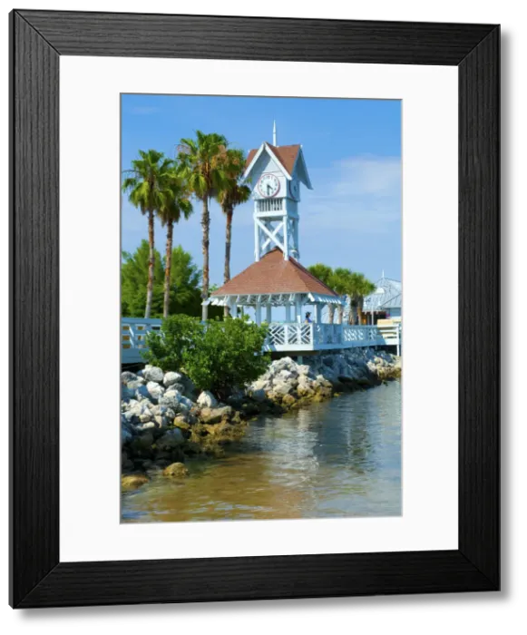 Framed Print : Florida, Anna Maria Island, Historic Bridge Street Pier, Brandenton Beach, Manatee County