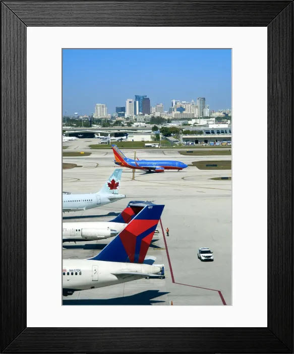 Framed Print : Florida, Fort Lauderdale Airport, Runways, Fort Lauderdale Skyline Framed Print : Florida, Fort Lauderdale Airport, Runways, Fort Lauderdale Skyline
