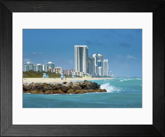 Framed Print : Florida, Haulover Beach Park, High Rise Residential Condominiums Of The City Of Sunny Framed Print : Florida, Haulover Beach Park, High Rise Residential Condominiums Of The City Of Sunny