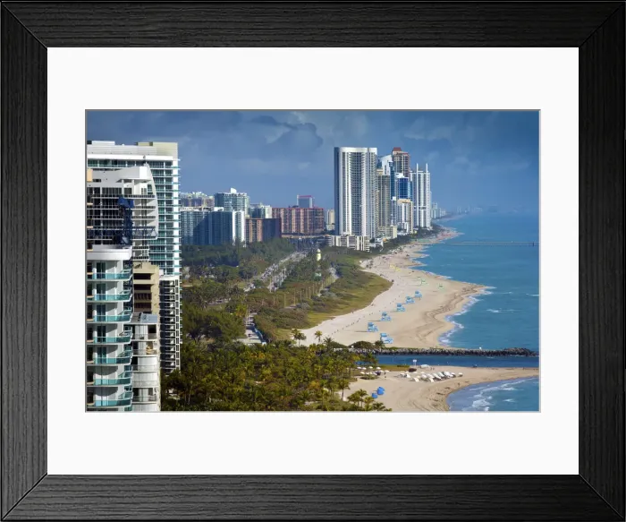 Framed Print : Florida, North Miami Beach, Bal Harbour Beach, Haulover Inlet Seperates Miami Beach Framed Print : Florida, North Miami Beach, Bal Harbour Beach, Haulover Inlet Seperates Miami Beach