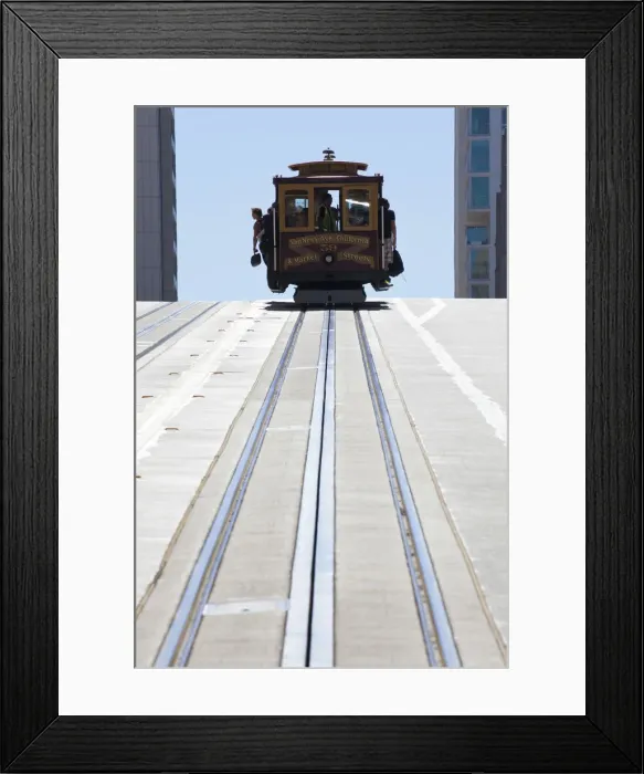 Framed Print : Cable car crossing California Street in San Francisco, California, USA Framed Print : Cable car crossing California Street in San Francisco, California, USA