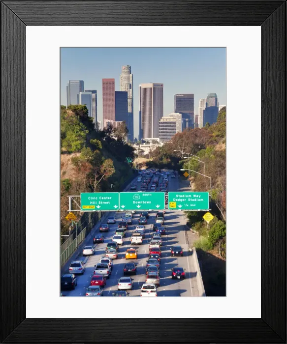 Framed Print : Pasadena Freeway (CA Highway 110) Leading to Downtown Los Angeles, California, USA Framed Print : Pasadena Freeway (CA Highway 110) Leading to Downtown Los Angeles, California, USA