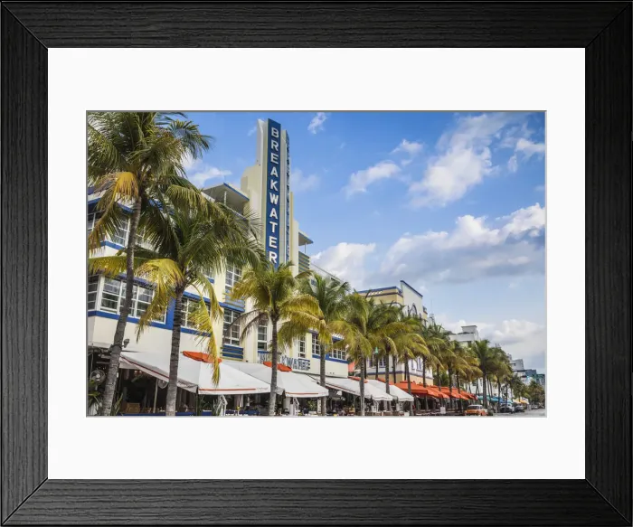 Framed Print : U. S. A, Miami, Miami Beach, South Beach, Ocean Drive, Breakwater Hotel