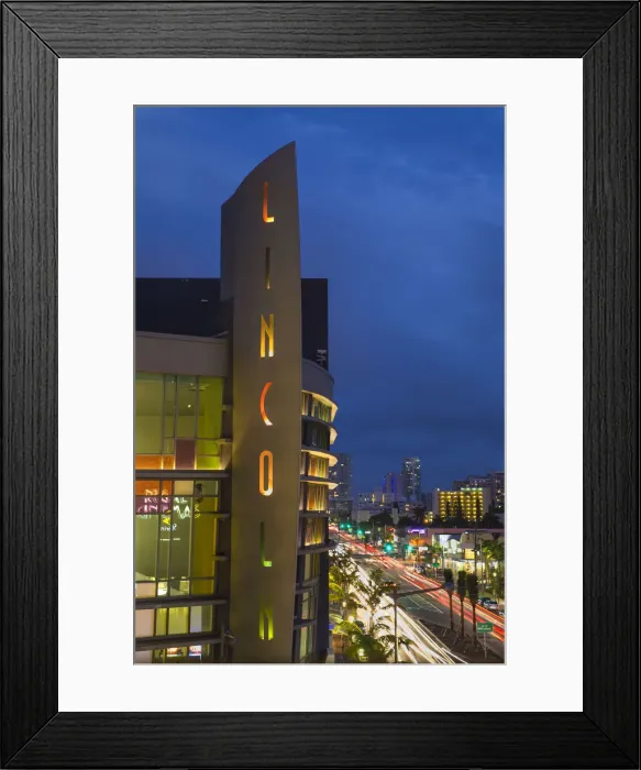 Framed Print : U. S. A, Miami, Miami beach, South Beach, View of Lincoln Regal cinemas and Alton Rd Framed Print : U. S. A, Miami, Miami beach, South Beach, View of Lincoln Regal cinemas and Alton Rd