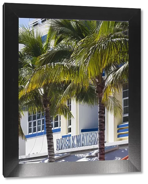 USA, Florida, Miami Beach, South Beach hotels on Ocean Drive, The Breakwater Hotel