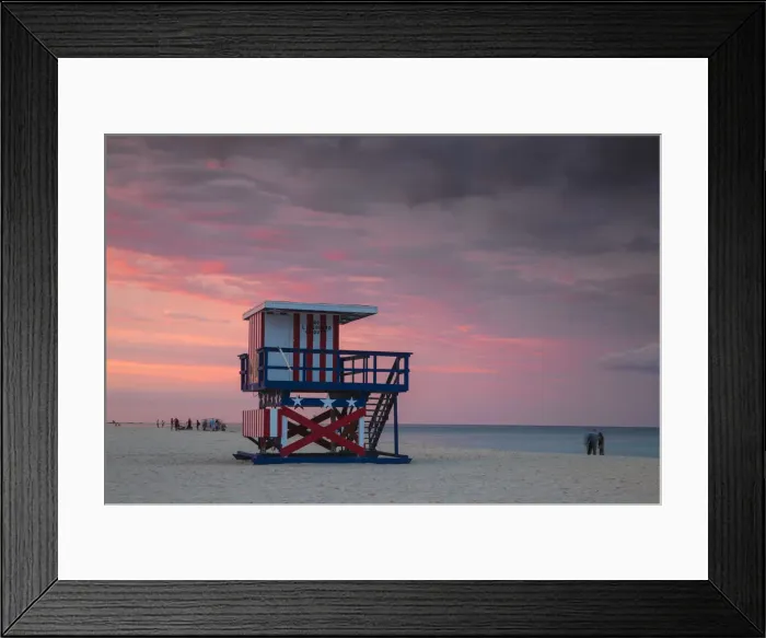Framed Print : U. S. A, Miami, Miami beach, South Beach, Life guard beach hut Framed Print : U. S. A, Miami, Miami beach, South Beach, Life guard beach hut