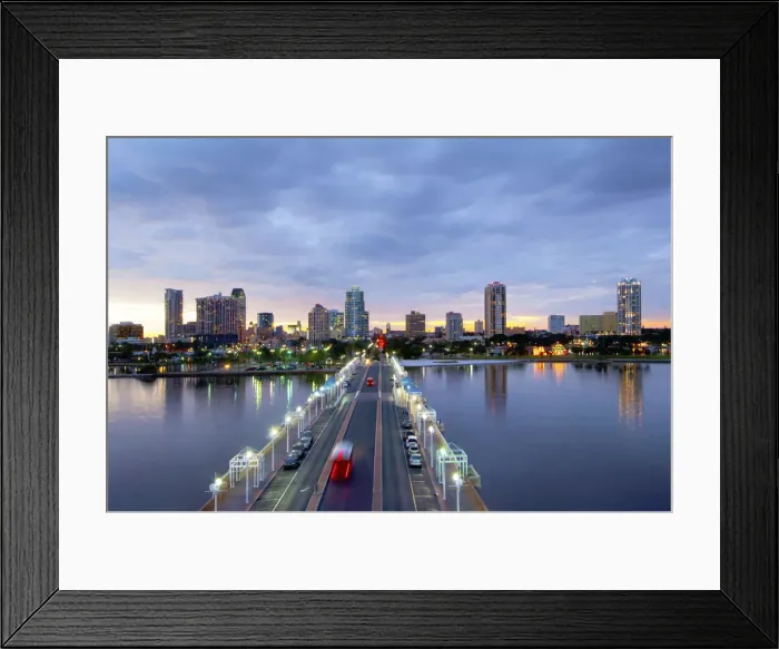 Framed Print : Florida, Saint Petersburg, Skyline, Tampa Bay, Pier, Pinellas County Framed Print : Florida, Saint Petersburg, Skyline, Tampa Bay, Pier, Pinellas County