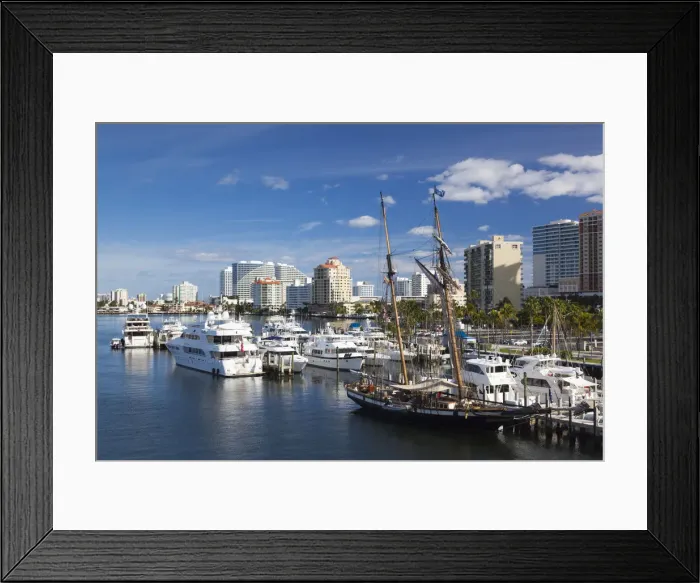 Framed Print : USA, Florida, Fort Lauderdale, elevated view of Fort Lauderdale Beach from Intercaostal Framed Print : USA, Florida, Fort Lauderdale, elevated view of Fort Lauderdale Beach from Intercaostal