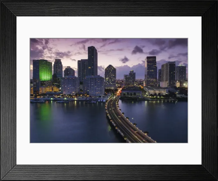 Framed Print : USA, Florida, Miami, elevated city skyline from Brickell Key Framed Print : USA, Florida, Miami, elevated city skyline from Brickell Key