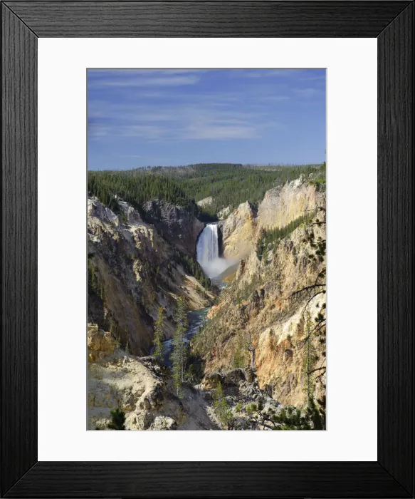 Framed Print : Grand Canyon of the Yellowstone and Yellowstone Falls, Yellowstone National Park, Wyoming