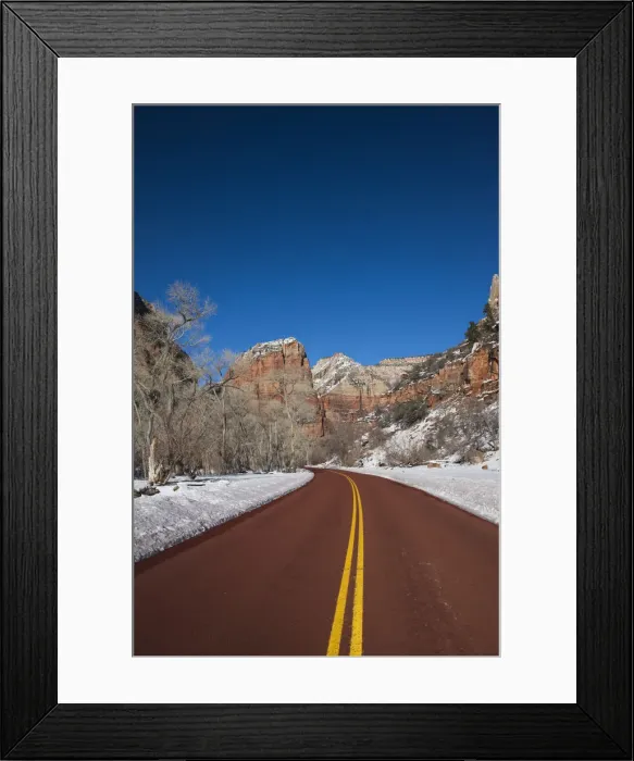 Framed Print : USA, Utah, Zion National Park, Zion Canyon Scenic Drive, winter Framed Print : USA, Utah, Zion National Park, Zion Canyon Scenic Drive, winter