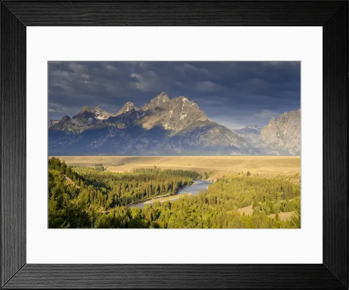 Framed Print : Snake River Overlook and Teton Mountain Range, Grand Teton National Park, Wyoming, USA