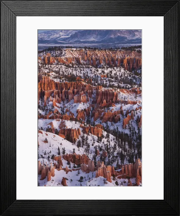 Framed Print : USA, Utah, Bryce Canyon National Park, Bryce Amphitheater from Bryce Point dawn, winter Framed Print : USA, Utah, Bryce Canyon National Park, Bryce Amphitheater from Bryce Point dawn, winter