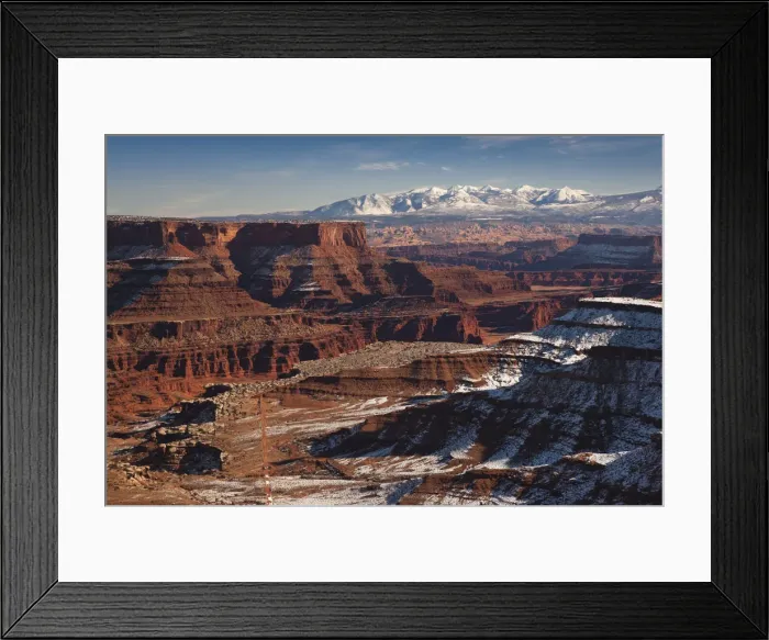 Framed Print : USA, Utah, Moab, Canyonlands National Park, Buck Canyon Overlook, winter