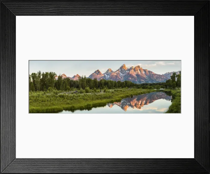Framed Print : Mount Moran in Oxbow Bend of the Snake River in Grand Teton National Park, Wyoming, USA