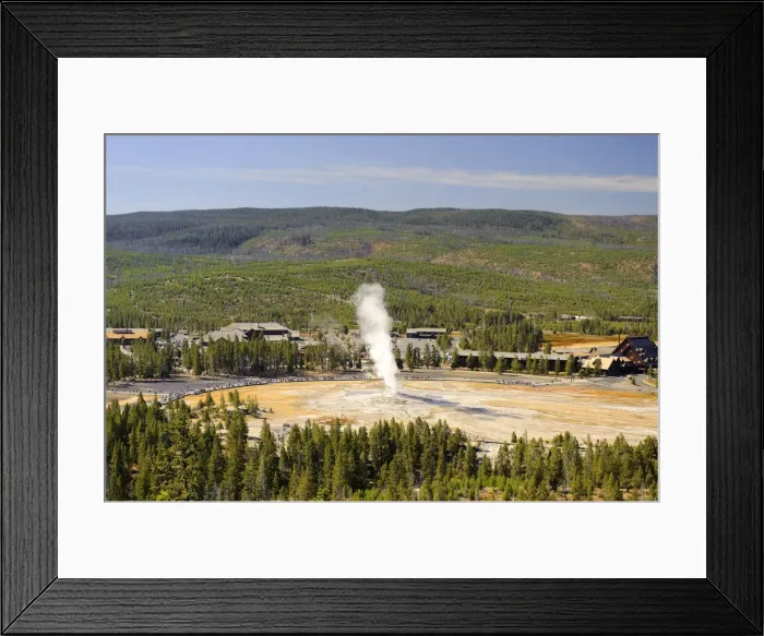 Framed Print : Old Faithful Geyser and resort, Yellowstone National Park, Wyoming, USA Framed Print : Old Faithful Geyser and resort, Yellowstone National Park, Wyoming, USA