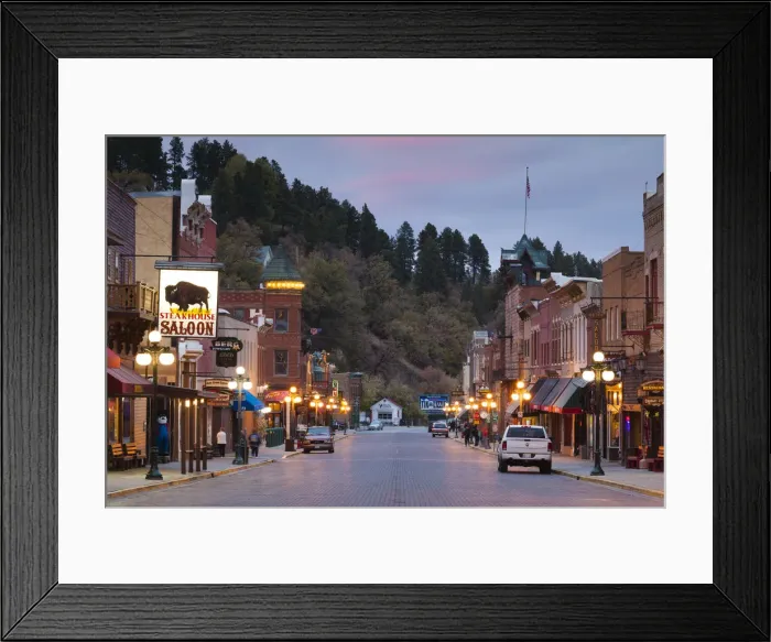 Framed Print : USA, South Dakota, Black Hills National Forest, Deadwood, historic Main Street Framed Print : USA, South Dakota, Black Hills National Forest, Deadwood, historic Main Street