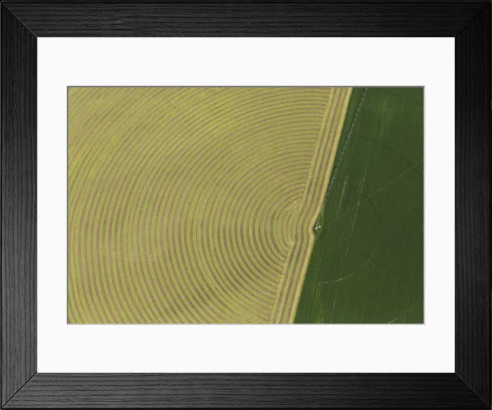 Framed Print : Circular pattern of crops from the air, Montana, USA Framed Print : Circular pattern of crops from the air, Montana, USA